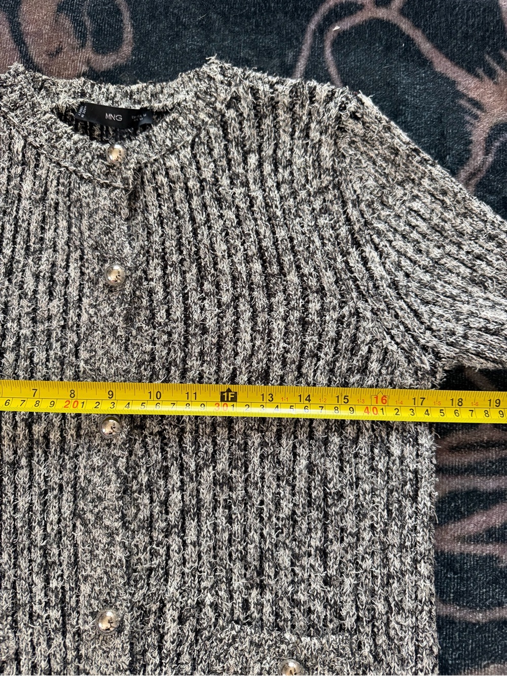 Mango‎ Silver-Gray Tweed Open-Front Jacket - Picture 9 of 12